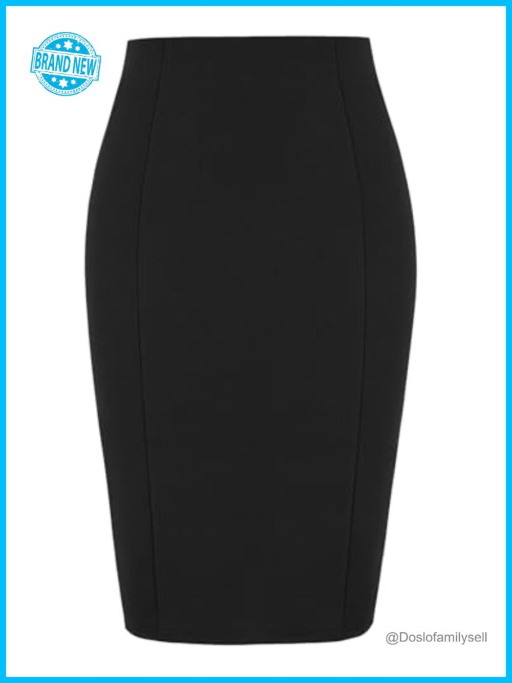 High Waist Plaid Pencil Skirt Knee Length Bodycon Business Casual